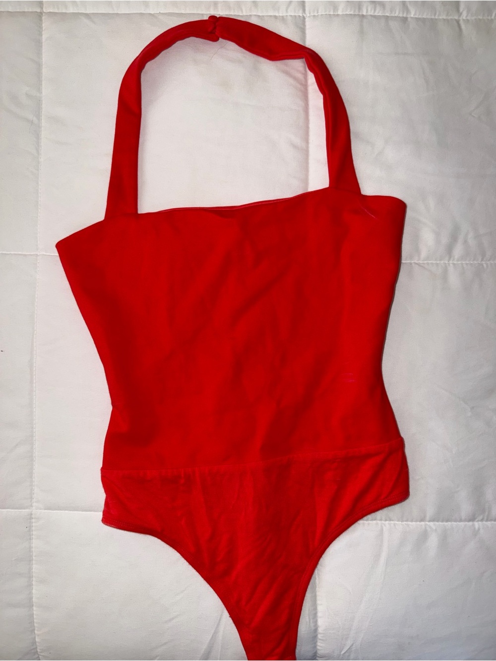 superdown Red Halter Bodysuit
